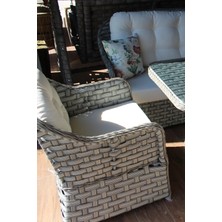 Flexy Garden Ratsa Home Flexy Garden Rattan Ada Oturma Grubu / 3 Puflu