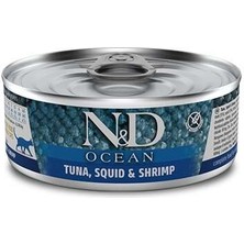 N&D Nd 2024 Ocean Ton Balığı, Mürekkep Balığı ve Karides Kedi Konservesi 80 gr