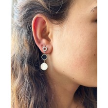 Nergis Sedefli Çelik Küpe