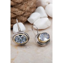 Sümer Telkari Kuvars Taşlı Tel Sarma Elişi Gümüş Küpe 5606