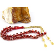 Tesbih Rüyası Karpuz Dilimi Işlemeli Sıkma Kehribar Tesbih