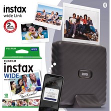 Fujifilm Instax Wide Link Gri Akıllı Telefon Yazıcısı Geniş Baskı ve 10'lu Film Seti