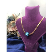 Mirel Accesorise Nazar Boncuklu Italyan Yassı Kolye