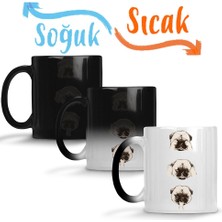 Baskı Dükkanı Pug Köpek 05 Sihirli Kupa Bardak Porselen