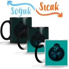 Baskı Dükkanı Alien Uzaylı Sihirli Kupa Bardak Porselen