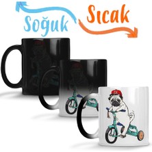 Baskı Dükkanı Pug Köpek 02 Sihirli Kupa Bardak Porselen