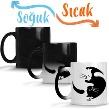 Baskı Dükkanı Cats Kedi Sihirli Kupa Bardak Porselen