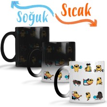 Baskı Dükkanı Pug Köpek Spor Günü Sihirli Kupa Bardak Porselen