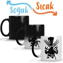 Baskı Dükkanı Wolverine X-Men Sihirli Kupa Bardak Porselen