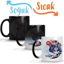 Baskı Dükkanı Samurai Fight Sihirli Kupa Bardak Porselen