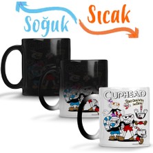 Baskı Dükkanı Cuphead Three Sihirli Kupa Bardak Porselen