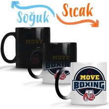 Baskı Dükkanı Move Boxing Logo Grande Cinza Sihirli Kupa Bardak Porselen