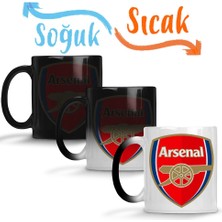 Baskı Dükkanı Arsenal Logo Sihirli Kupa Bardak Porselen
