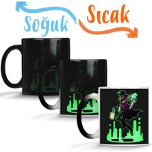 Baskı Dükkanı Motor Kawasaki Logo Sihirli Kupa Bardak Porselen