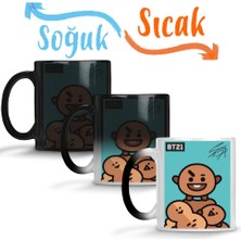 Baskı Dükkanı BT21 Shooky Bts Sihirli Kupa Bardak Porselen