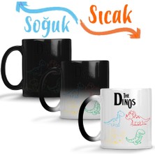Baskı Dükkanı The Dinos White Dinozorlar Sihirli Kupa Bardak Porselen