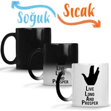 Baskı Dükkanı Spock Live Long And Prosper Sihirli Kupa Bardak Porselen
