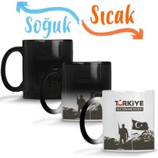 Baskı Dükkanı Ayyıldız Türkiye Diz Çökmeyecek Türk Bayrağı Sihirli Kupa Bardak Porselen