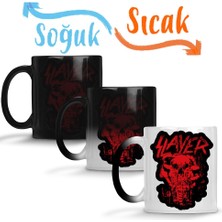 Baskı Dükkanı Slayer Bloody Skull Sihirli Kupa Bardak Porselen