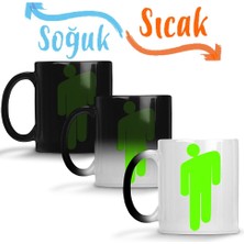 Baskı Dükkanı Billie Eilish Logo Sihirli Kupa Bardak Porselen