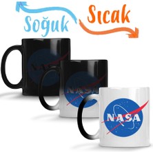 Baskı Dükkanı Nasa Logosu Sihirli Kupa Bardak Porselen