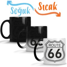 Baskı Dükkanı Route 66 Sihirli Kupa Bardak Porselen