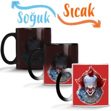 Baskı Dükkanı Pennywise Simplified Colors Version Sihirli Kupa Bardak Porselen