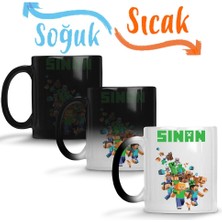 Baskı Dükkanı Kişiye Özel Minecraft Sihirli Kupa Bardak Porselen