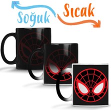 Baskı Dükkanı Spider Man Spider Face Sihirli Kupa Bardak Porselen