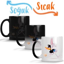 Baskı Dükkanı Looney Tunes Sihirli Kupa Bardak Porselen