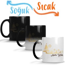 Baskı Dükkanı Mutlu Yıllar Illüstrasyon Sihirli Kupa Bardak Porselen