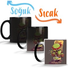 Baskı Dükkanı Ninja Turtle Ninja Kaplubağa Sihirli Kupa Bardak Porselen