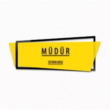 BK Kişiye Özel Müdür Duvar & Kapı Isimliği (Model 10) Sarı - Turkuaz - Turuncu)