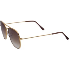 Eroe E104 Metal Kare Model Gold Kahverengi Degrade Unisex Güneş Gözlüğü C4 CAT.2