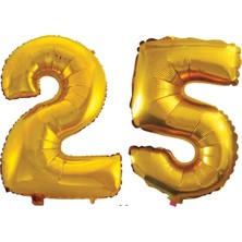 Bal10 Dünyası 25 Yaş Sayı Folyo Balon Gold 40 Inç 100 cm