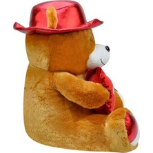 Esilay Shop Şapkalı Ayı 45 cm Kahverengi Kalpli Pelüş Ayı Sevgiiye Hediye