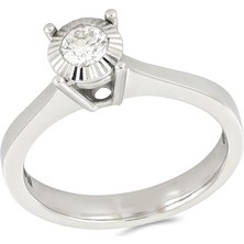 T51 Tuğrul Altın 0,23 Ct Pırlanta Tektaş Yüzük