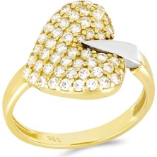 T51 Tuğrul Altın Taşlı Altın Yüzük T004432