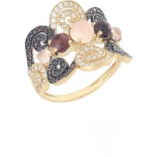 T51 Tuğrul Altın Taşlı Altın Yüzük T017131