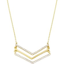 T51 Tuğrul Altın Taşlı Altın Kolye T034122