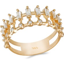 T51 Tuğrul Altın Taşlı Altın Yüzük T056323