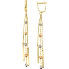 Bilezikci Rüzgar Çanı Toplu Altın Zincir Küpe