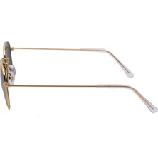 Eroe E102 Metal Geometrik Köşeli Model Gold Koyu Yeşil Unisex Güneş Gözlüğü C3 CAT.3