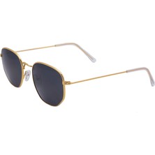 Eroe E102 Metal Geometrik Köşeli Model Gold Füme Unisex Güneş Gözlüğü C2 CAT.3