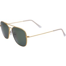 Eroe E104 Metal Kare Model Gold Yeşil Unisex Güneş Gözlüğü C3 CAT.3