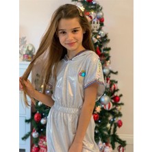 Hilal Akıncı Kids Kız Çocuk Dondurma Detaylı Likralı Kapüşonlu Elbise