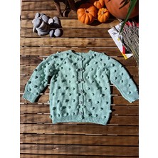 Handmade Ponponlu El Örgüsü Çocuk Hırkası