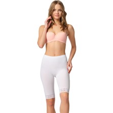 Emay Beyaz Dantel Detaylı Uzun Paçalı Boxer 3004