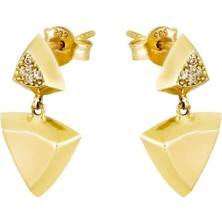 T51 Tuğrul Altın Altın Üçgen Küpe  T031427