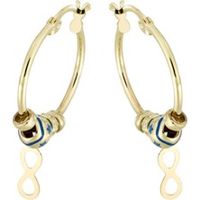 T51 Tuğrul Altın Altın Sonsuzluk Halka Küpe T040898